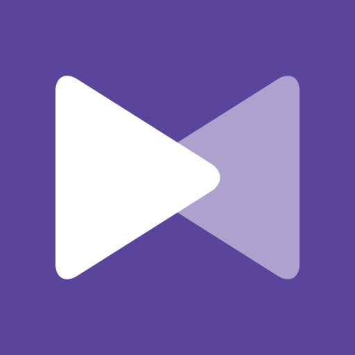 KMPlayer futuristic playback screen with a cyan cinematic waveform